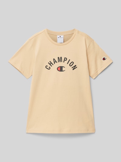 CHAMPION T-Shirt mit Label-Print Sand 1