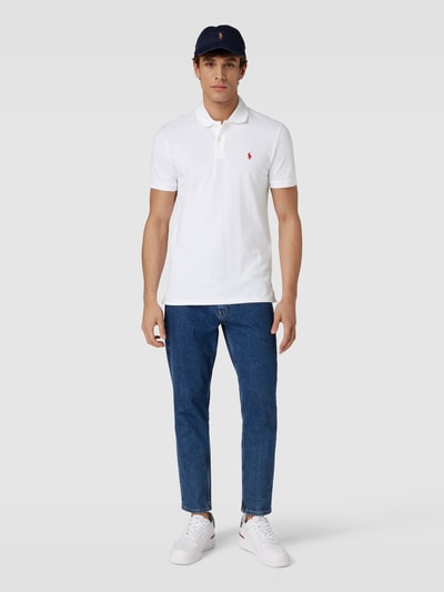 Polo Ralph Lauren Tailored Fit Poloshirt mit Label-Stitching Weiss 1