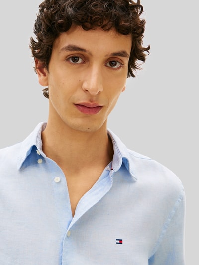 Tommy Hilfiger Regular Fit Freizeithemd aus reinem Leinen Hellblau 3