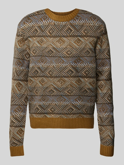 Casual Friday Gebreide pullover met ribboorden, model 'Klaes' Olijfgroen - 2