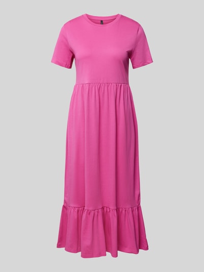 Only Midikleid in unifarbenem Design Modell 'MAY' Pink 2