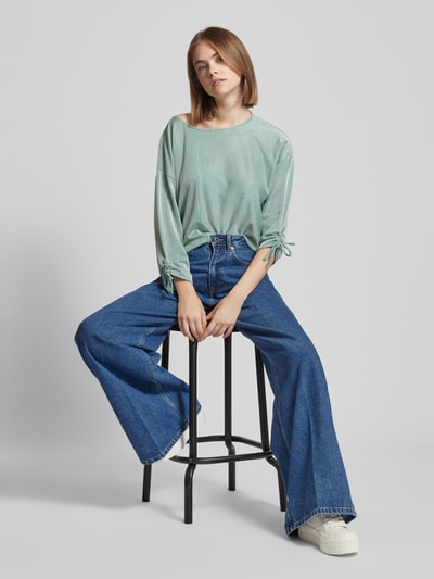 Tom Tailor Denim Loose Fit 7/8-Arm Shirt mit Streifenmuster Mint 1