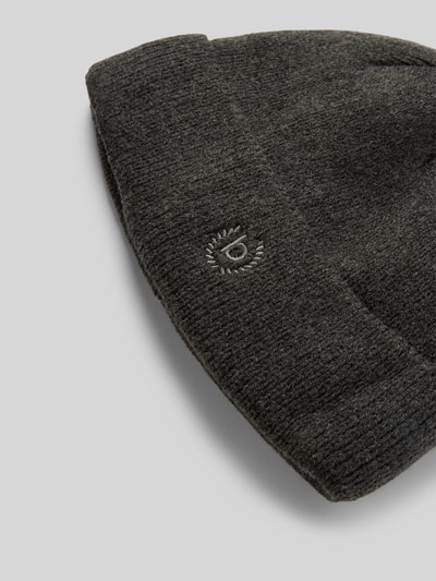 bugatti Beanie mit Label-Stitching Anthrazit 2