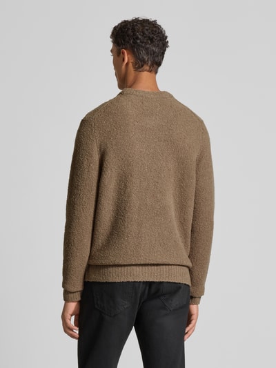 Wood Wood Gebreide pullover met ronde hals, model 'Andy' Lichtbruin - 5