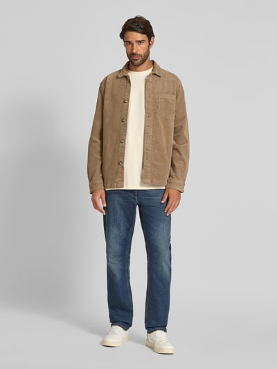 Lindbergh Oversized T-shirt met ronde hals Offwhite - 1