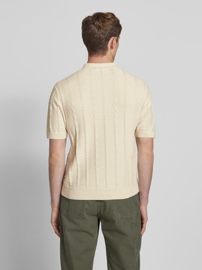 REVIEW Regular fit poloshirt met labelstitching Ecru - 5