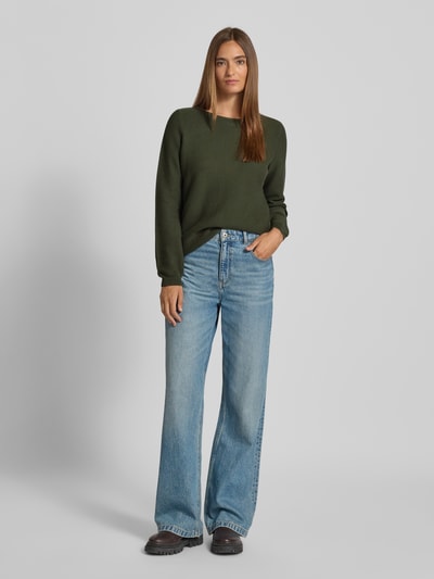 Christian Berg Woman Strickpullover mit gerippten Abschlüssen Oliv 1