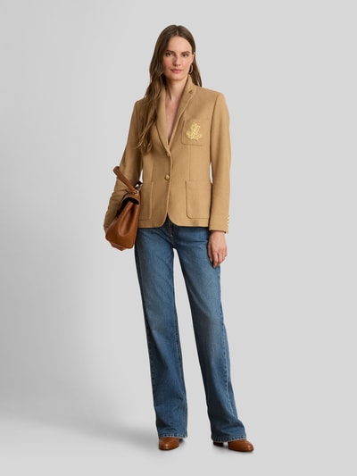 Lauren Ralph Lauren Kurzblazer mit Logo-Stickerei Camel 1