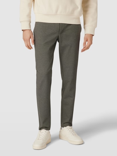 ONLY & SONS Tapered Fit  Stoffhose mit feinem Allover-Muster Modell 'Mark' Hellbraun 4
