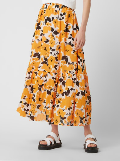 Selected Femme Maxi-jurk met bloemenmotief, model 'Eunice' Geel - 4