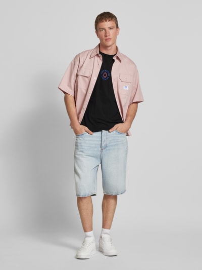 Hugo Blue T-Shirt mit Label-Print Modell 'Napoka' Black 1