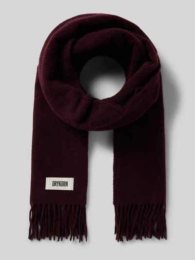 Drykorn Sjaal van een mix van wol en lanawol met franjes, model 'GAZE' Bordeaux - 1