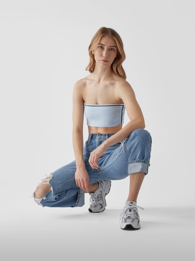 Jacquemus Bandeau-Top mit Kontraststreifen Hellblau 6