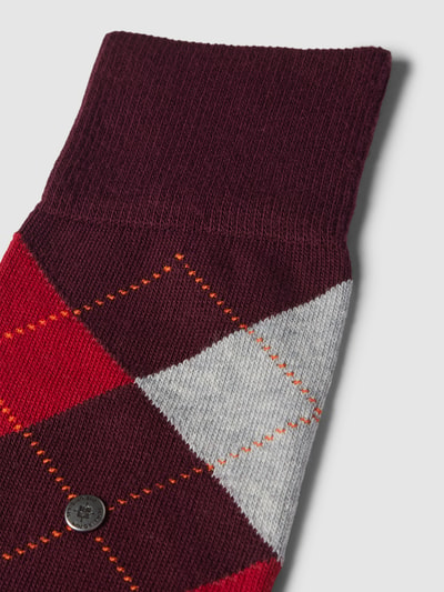 Burlington Socken mit grafischem Muster Modell 'KING' Bordeaux 2