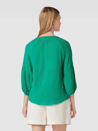 SMASHED LEMON Blouse met structuurmotief en extra brede schouders Groen - 5