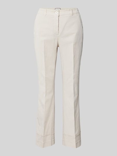 SEDUCTIVE Spodnie o rozkloszowanym kroju w kant model ‘MINESSE’ Piaskowy 2