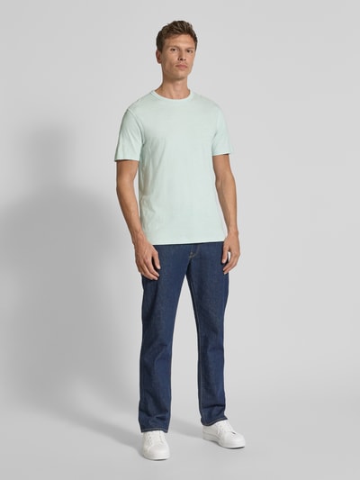 BOSS Orange T-shirt met labelprint, model 'Tegood' Lichtblauw - 1