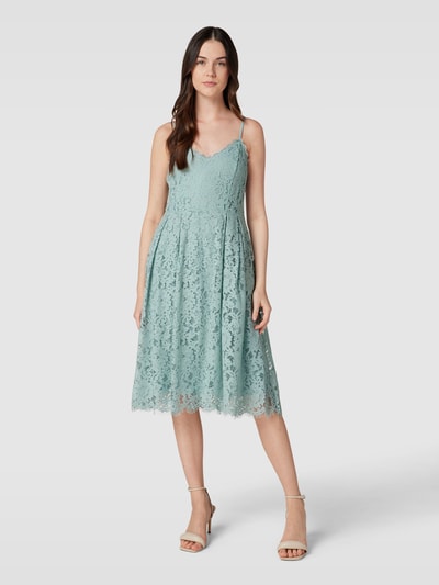 Jake*s Cocktail Cocktailkleid mit Herz-Ausschnitt Oliv Melange 4