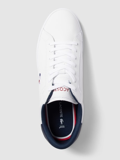 Lacoste Sneakers van leer met labeldetails, model 'POWERCOURT' Wit - 5