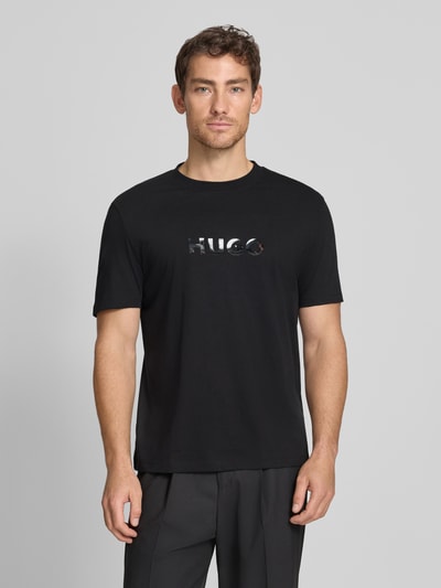 HUGO Regular Fit T-Shirt aus reiner Baumwolle Modell 'DUMEO' Black 4