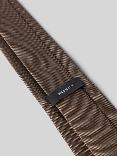Produktfoto, glänzende braune Krawatte aus Seiden-Mix Modell 'H-Tie 8 CM-ONE' von BOSS, fein strukturierte Oberfläche, Herren Krawatte von BOSS