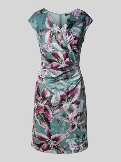 Swing Mini Cocktailkleid mit V-Ausschnitt Oliv 2