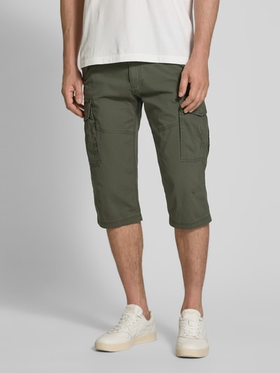s.Oliver BLACK LABEL Relaxed fit bermuda van katoenmix, model 'FILE' Olijfgroen - 4