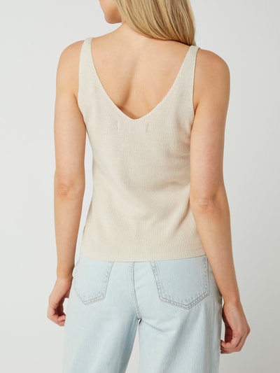 Vero Moda Tricottop met ribstructuur, model 'Newlex' Offwhite - 5