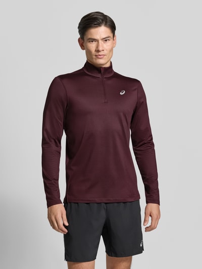 ASICS Funktionsshirt mit Logo und Reißverschluss Dunkelrot 4