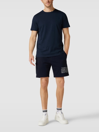 Tommy Hilfiger Sweatshorts met labelprint Marineblauw - 1