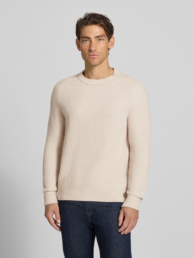 Marc O'Polo Regular Fit Pullover aus Schurwoll-Mix mit Baumwoll-Anteil Beige 4