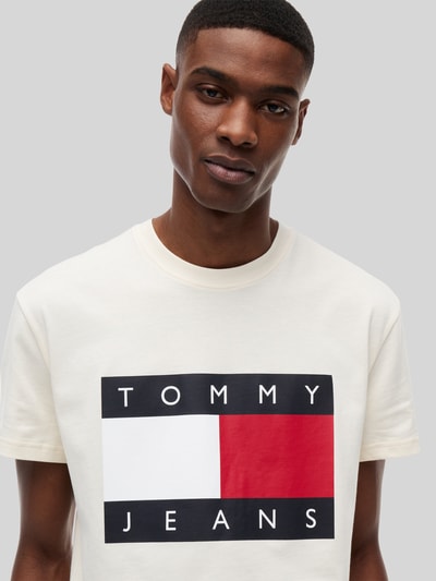 Tommy Jeans Relaxed Fit T-Shirt aus reiner Baumwolle mit Logo-Print Offwhite 3