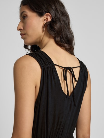 ICHI Knielanges Kleid aus Viskose mit V-Ausschnitt Modell 'MARRAKECH' Black 3