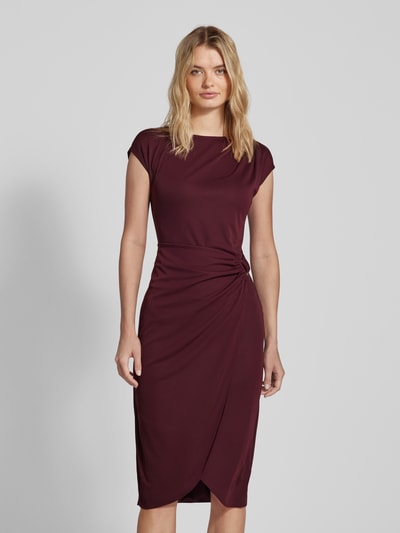 Lauren Ralph Lauren Midikleid mit Kappärmeln Modell 'ATALIE' Dunkelrot 4