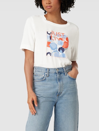 Tom Tailor T-shirt met statementprint Offwhite - 4