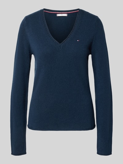 Tommy Hilfiger Slim Fit Strickpullover aus reiner Wolle Marine 2