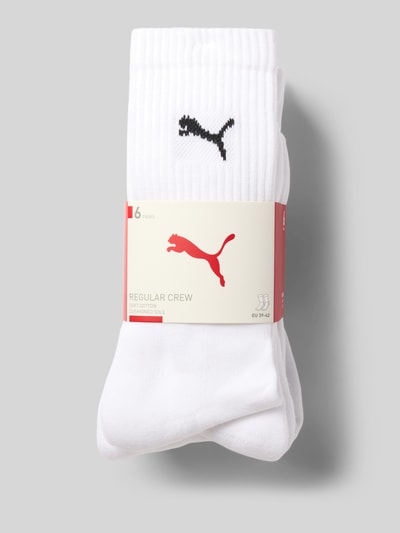 Productfoto, Sokken aus katoenmix in set van 6 van PUMA, effen wit materiaal, Heren Sokken van PUMA, detailopname