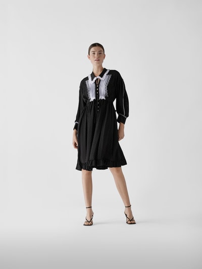 Paco Rabanne Midikleid mit Polka Dots Schwarz 1