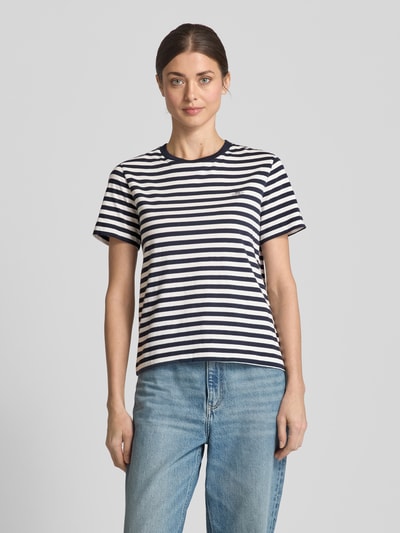 Gant T-Shirt mit Label-Stitching Marine 4