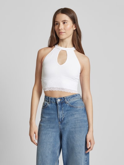 Guess Crop Top mit Neckholder Weiss 4