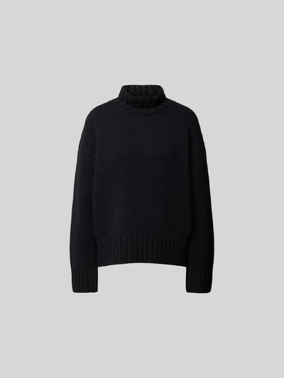 Closed Oversized Wollpullover in Strick-Optik Black 2