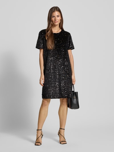 s.Oliver RED LABEL Fließendes Cocktailkleid mit Paillettenbesatz BLACK 1