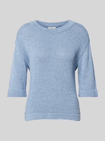 Kaffe Regular Fit Strickpullover mit Rundhalsausschnitt Hellblau 2