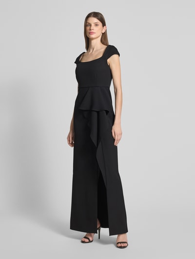 Marc Cain Maxikleid mit Volants und Gehschlitz Black 1