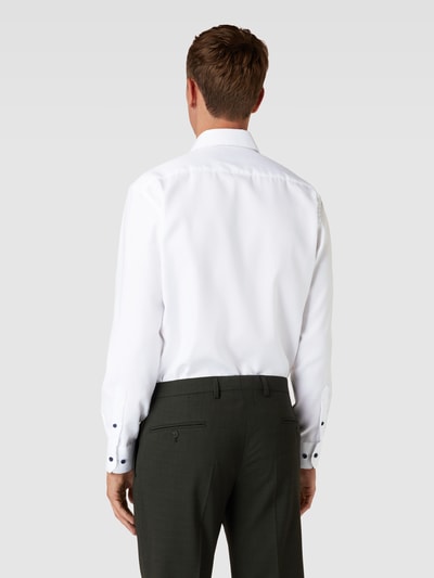 Eterna Modern Fit Business-Hemd mit Allover-Muster Weiss 5