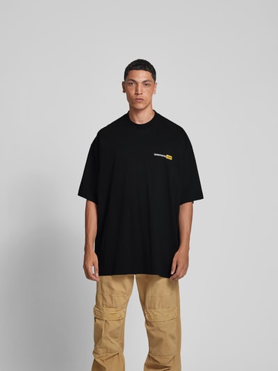 VETEMENTS Oversized T-Shirt mit Label-Print Black 4