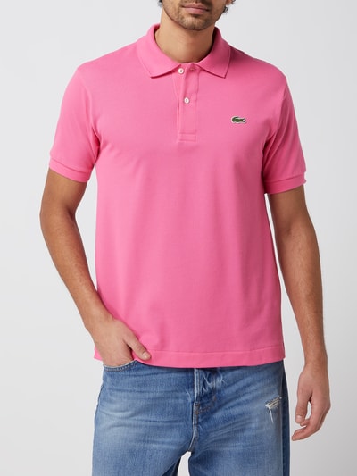 Lacoste Casual fit poloshirt met logostitching Felroze - 4