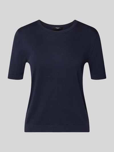 Produktfoto, Slim Fit Strickpullover aus Seide-Baumwoll-Mix Modell 'GABARRA' von Weekend Max Mara in Unifarben mit Rundhals, Kurzarm, gerippten Abschlüssen und glatter Strick-Textur.