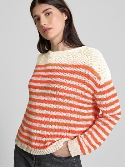 Marc O'Polo Comfort Fit Strickpullover aus Baumwoll-Mix  Orange 3
