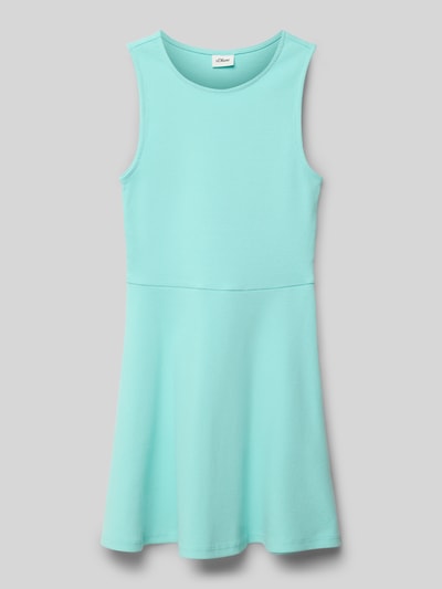 s.Oliver RED LABEL Ausgestelltes Minikleid mit Baumwollanteil Helltuerkis 1
